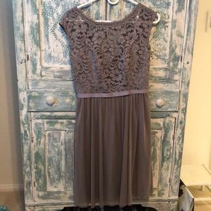 David’s Bridal Short Lace Bridesmaid dress
